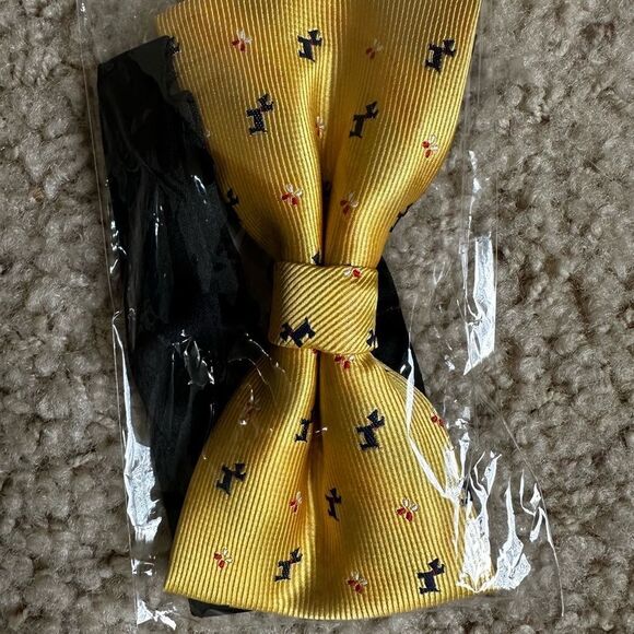 NEW Scottish Terrier Scottie Dog Adjustable Bow Tie Golden Yellow - Picture 2 of 6